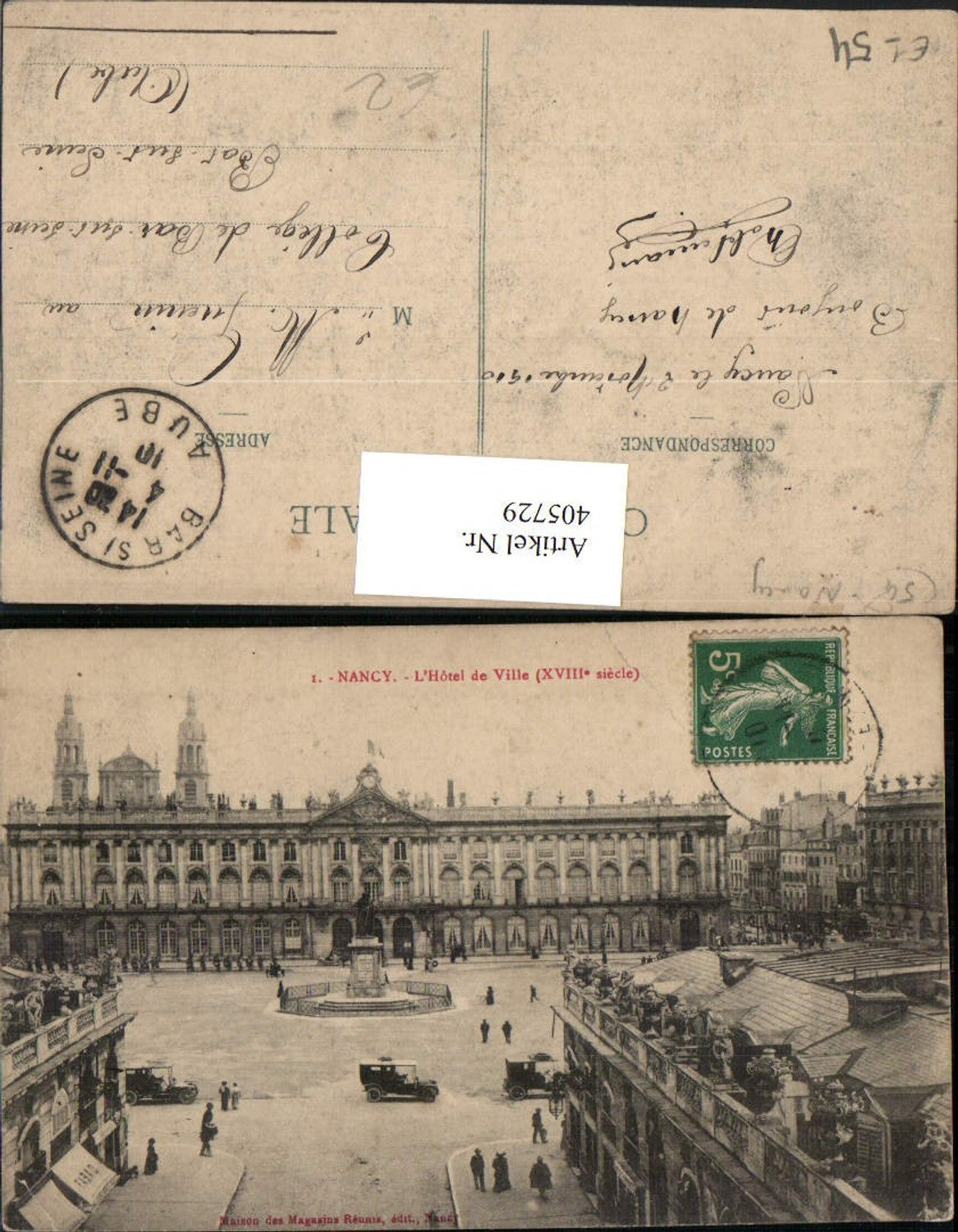 405729,Lothringen Meurthe-et-Moselle Nancy L'Hotel de Ville Rathaus Denkmal