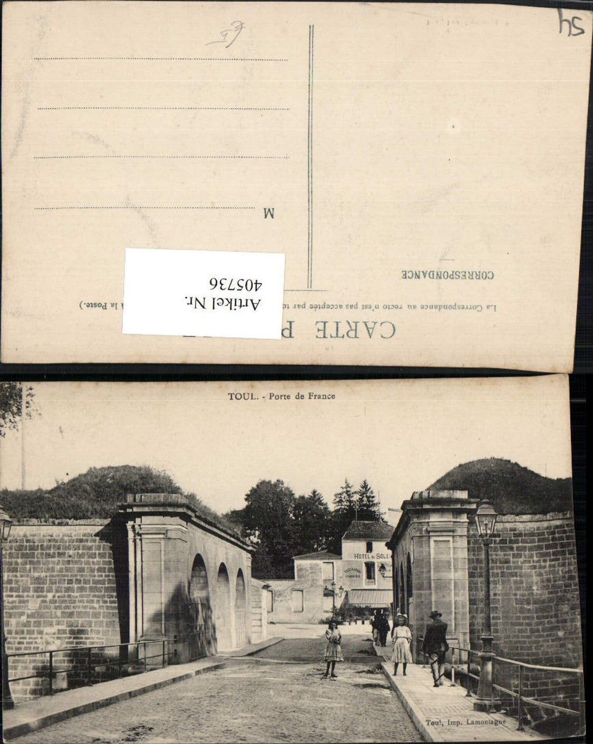405736,Lothringen Meurthe-et-Moselle Toul Porte de France Tor Straßenansicht