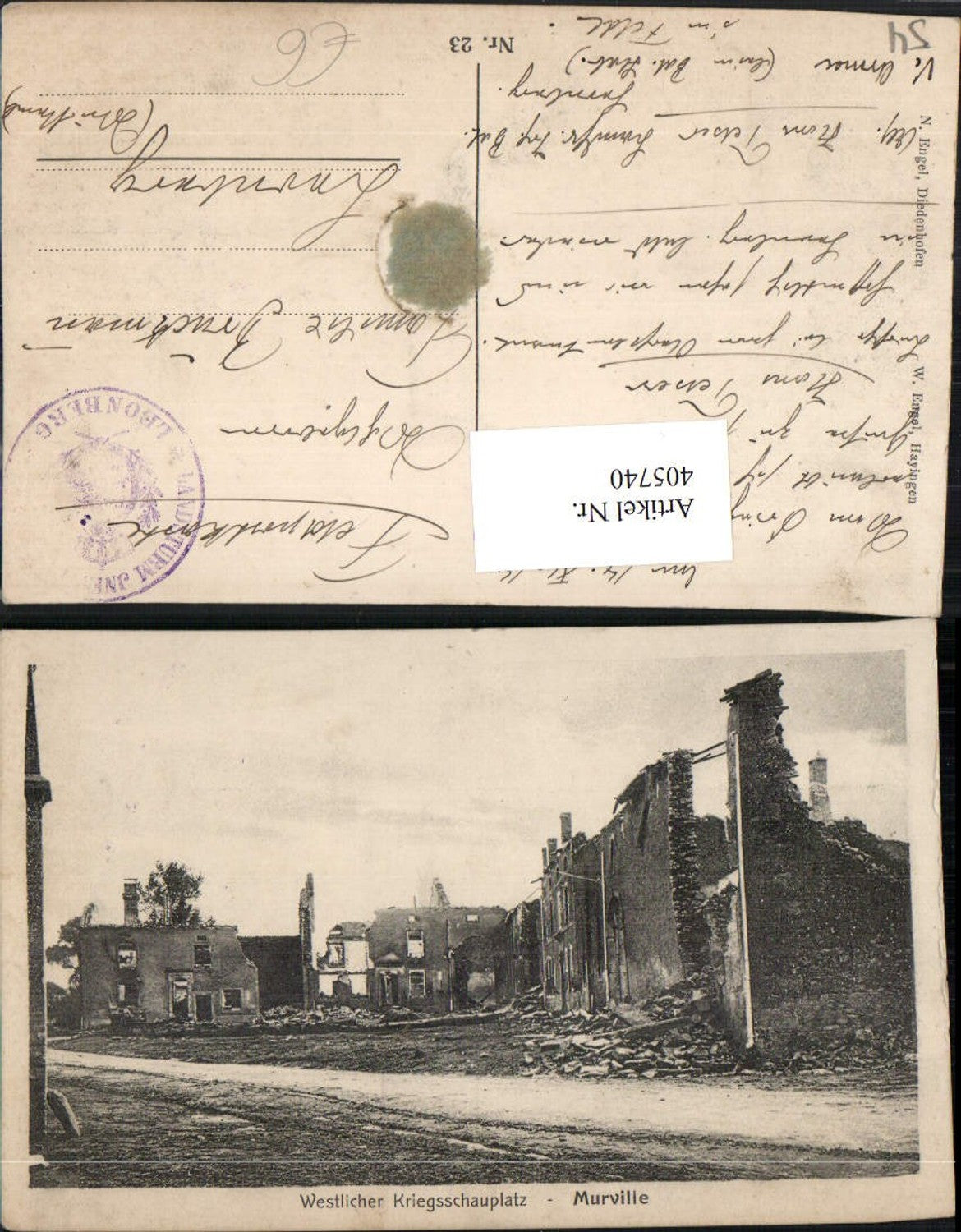 405740,Lothringen Meurthe-et-Moselle Murville Häuser Zerstörung