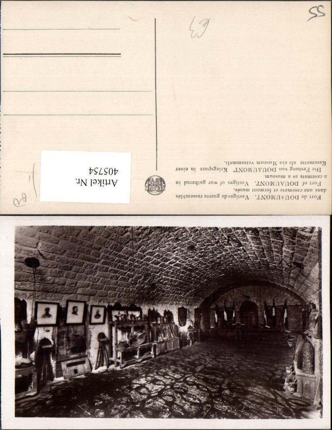 405754,Lothringen Meuse Verdun Fort de Douaumont Vestiges de guerre casemate