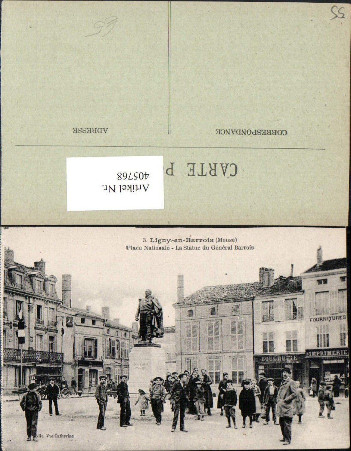 405768,Lothringen Meuse Ligny-en-Barrois Place Nationale Statue General Barrois