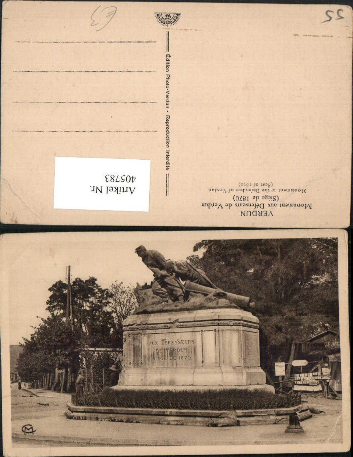 405783,Lothringen Meuse Verdun Monument aux Defenseurs de Verdun