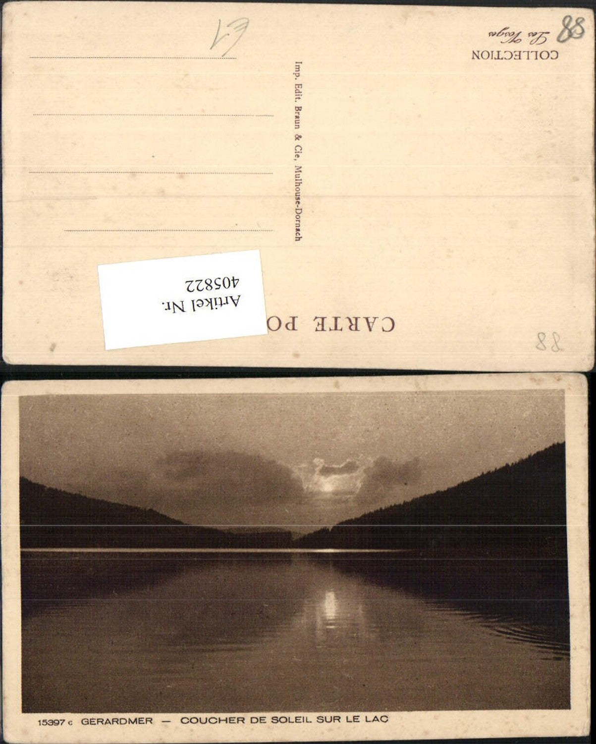 405822,Lothringen Vosges Gerardmer Coucher de Soleil sur le Lac See