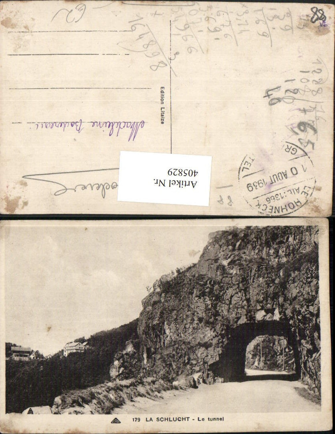 405829,Lothringen Vosges La Schlucht Le Tunnel Straße