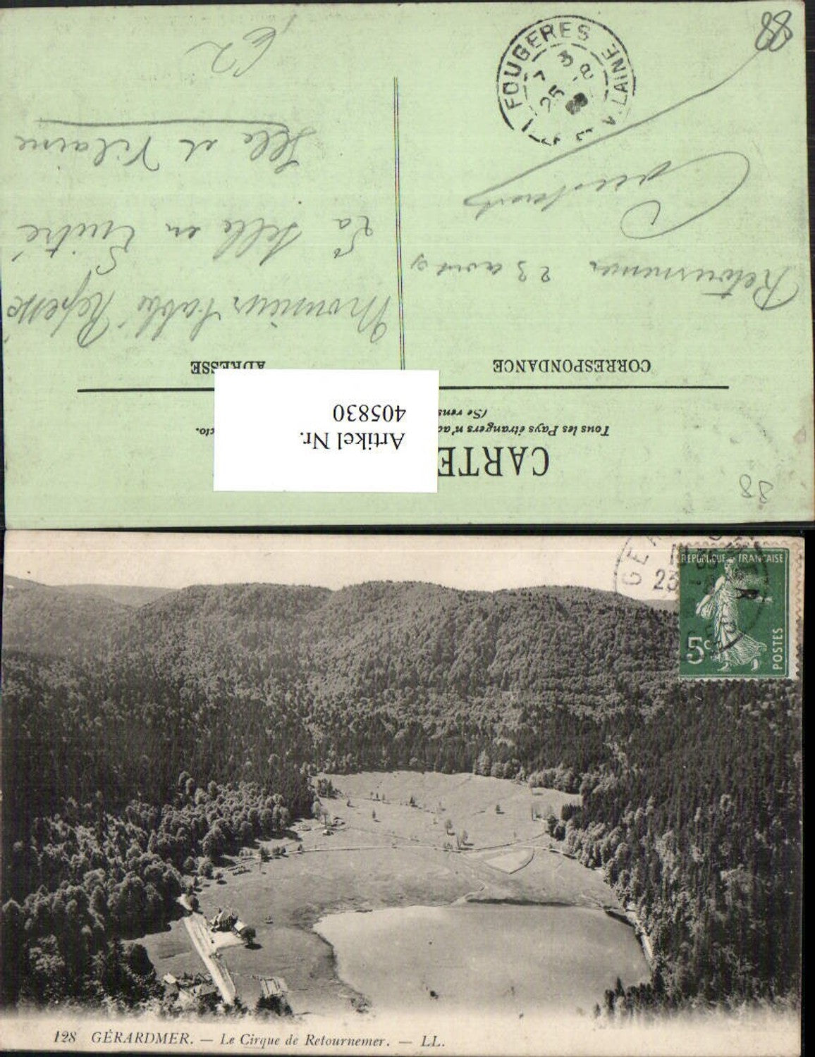 405830,Lothringen Vosges Geardmer Le Cirque de Retournemer See