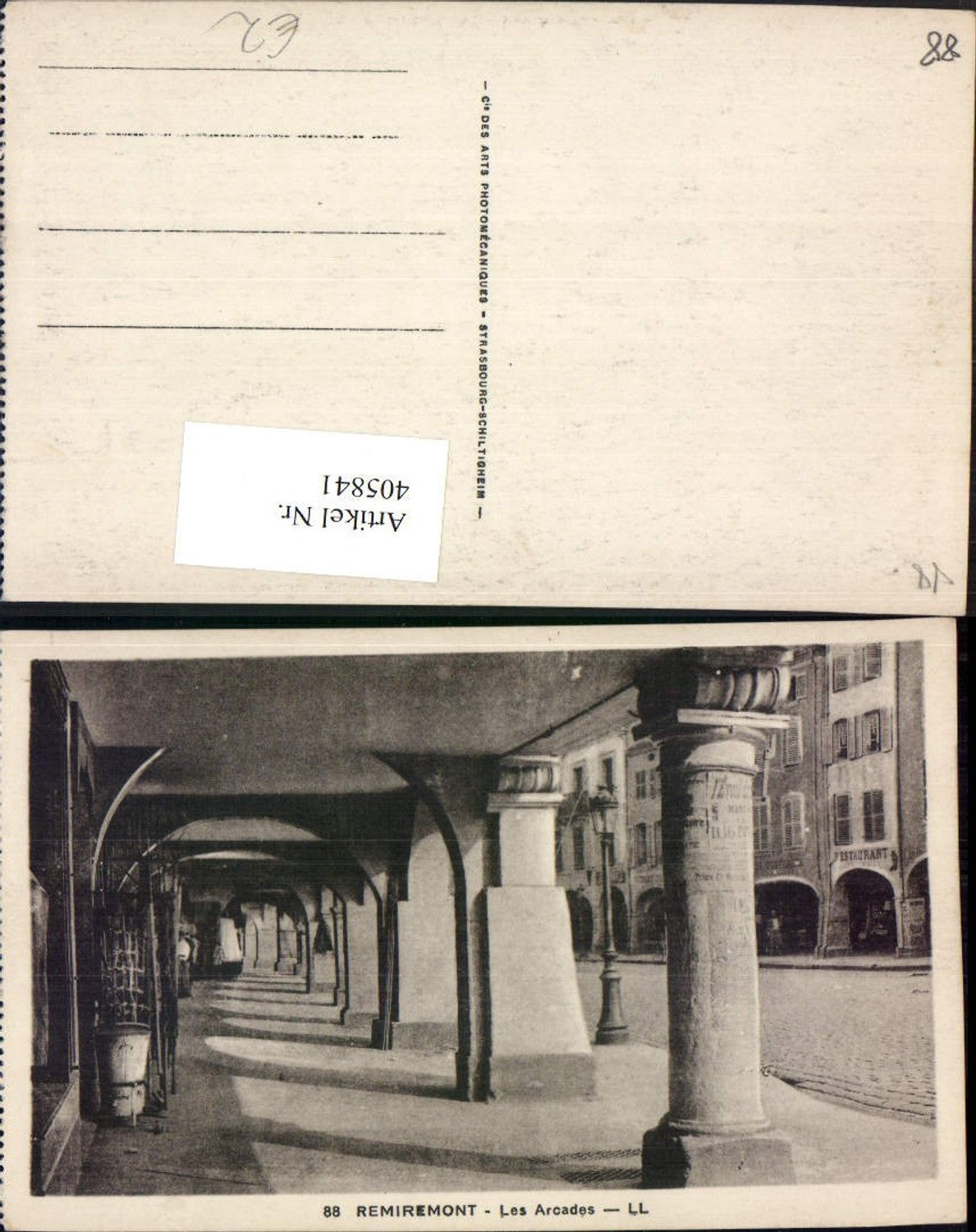405841,Lothringen Vosges Remiremont Les Arcades Arkaden