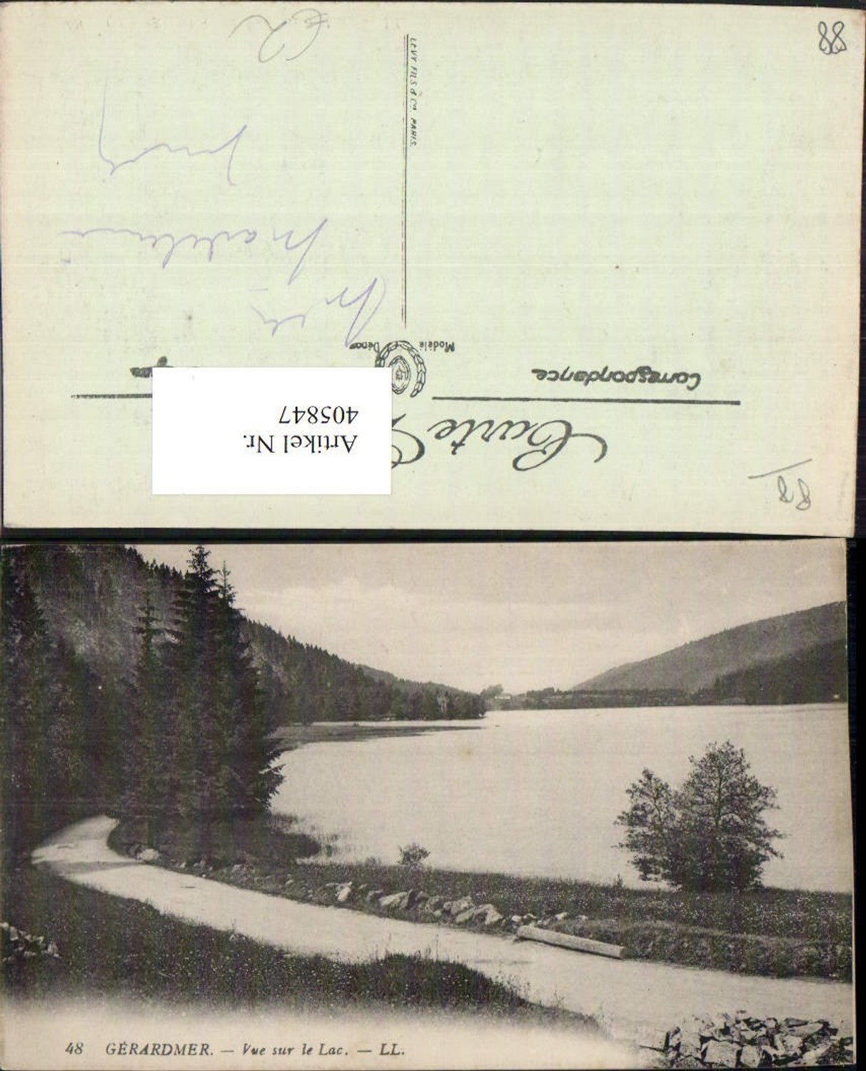 405847,Lothringen Vosges Gerardmer Vue sur le Lac See