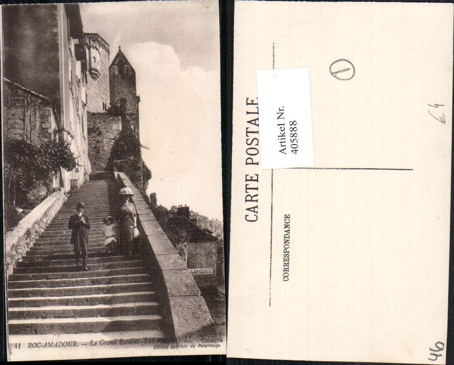 405888,Midi-Pyrenees Lot Rocamadour Le Grand Escalier Stiege