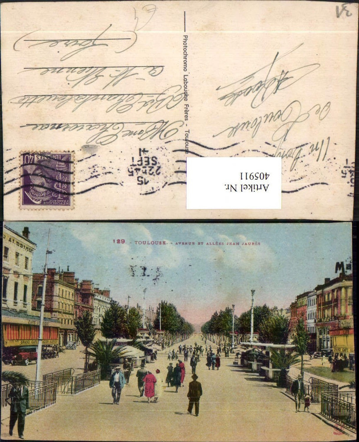 405911,Midi-Pyrenees Haute-Garonne Toulouse Avenue et Allees Jean Jaures Straßenansicht