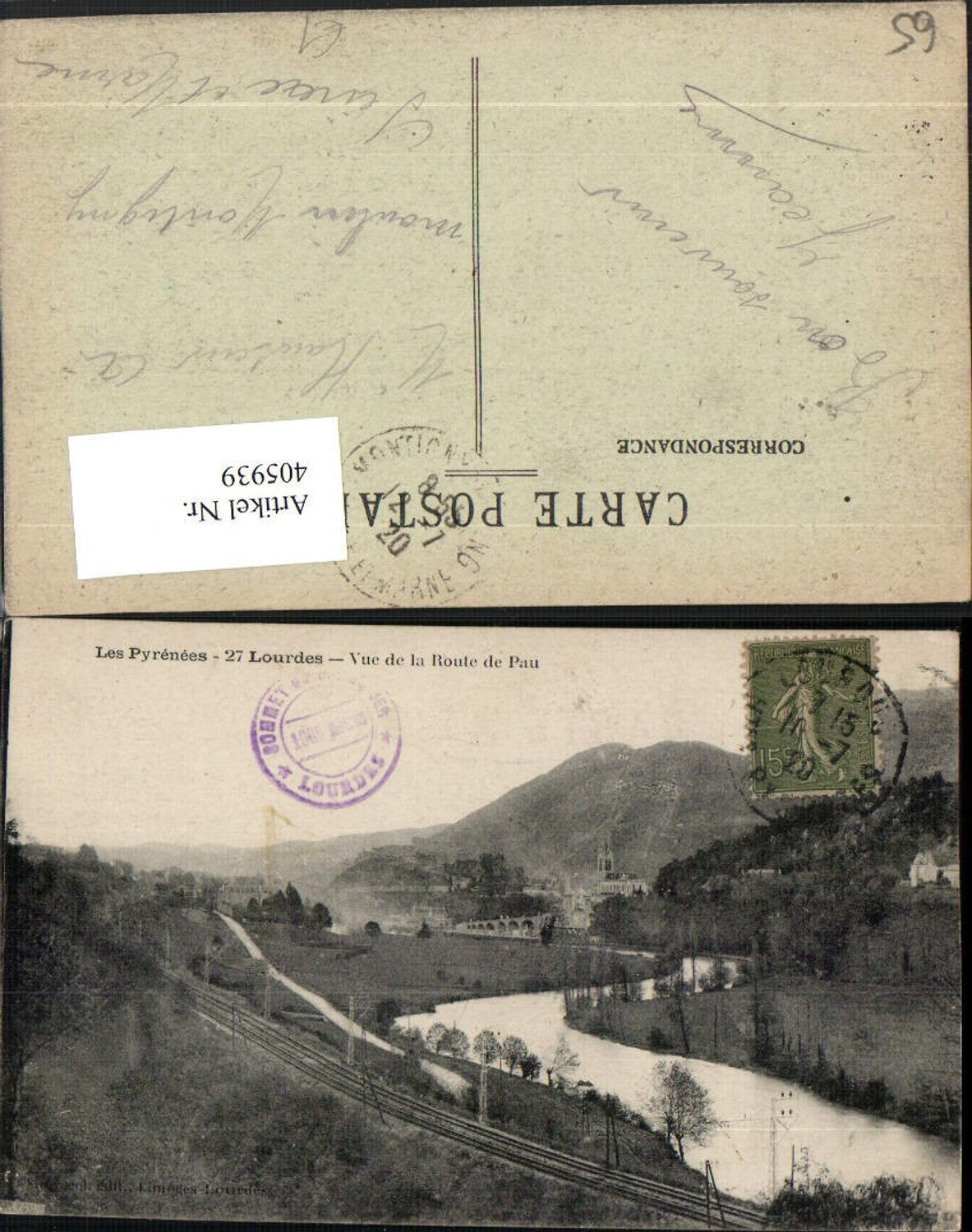 405939,Midi-Pyrenees Hautes-Pyrenees Lourdes Vue de la Route de Pau Fluss