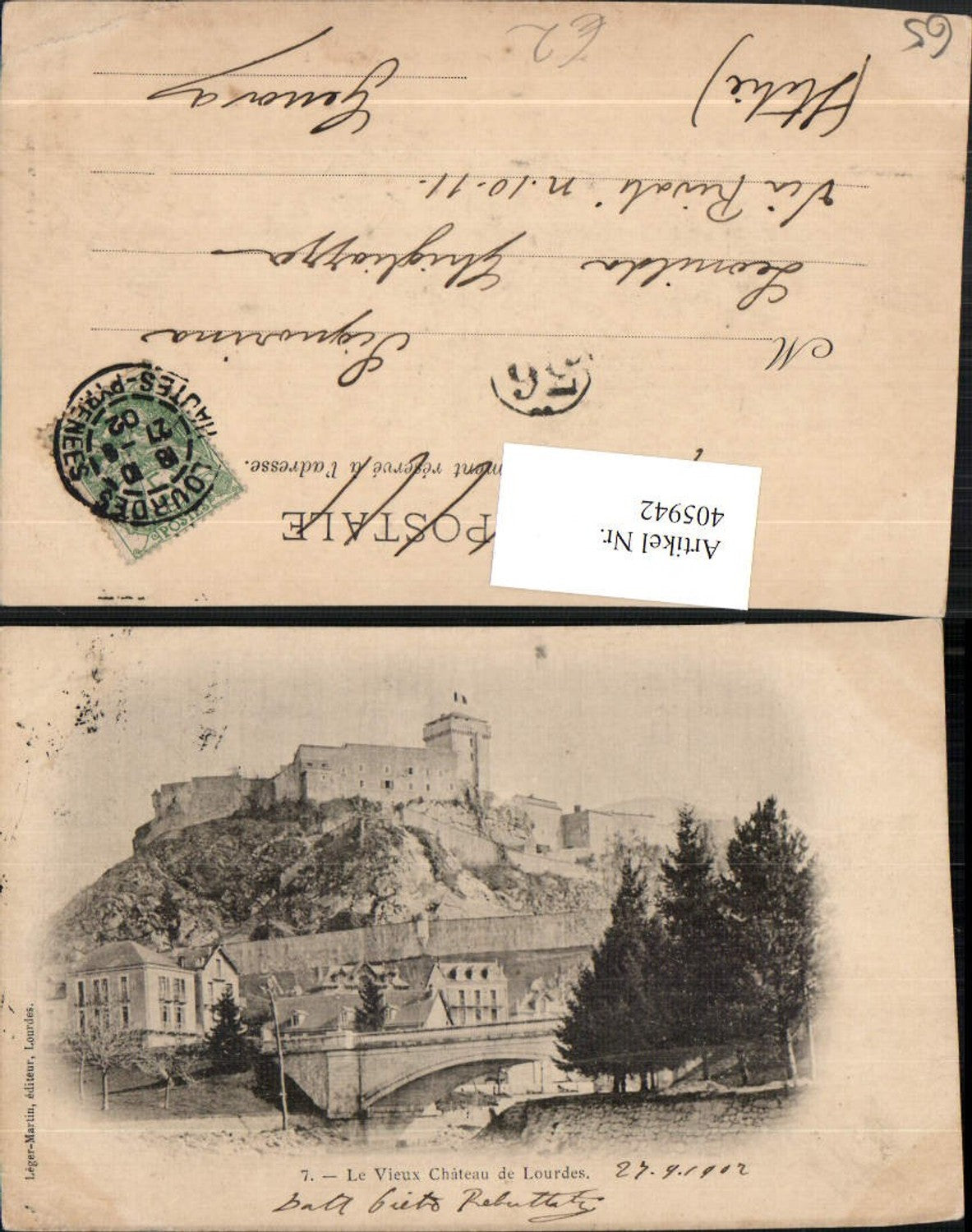 405942,Midi-Pyrenees Hautes-Pyrenees Le Vieux Chateau de Lourdes Festung Schloss Brücke