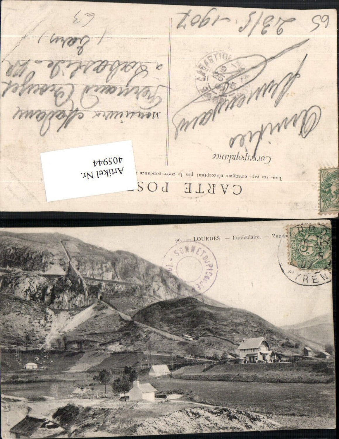 405944,Midi-Pyrenees Hautes-Pyrenees Lourdes Funiculaire Bergbahn