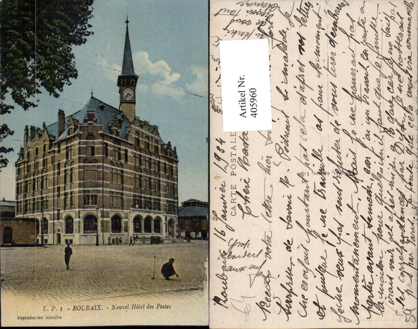 405960,Nord-Pas-de-Calais Nord Roubaix Nouvel Hotel des Postes Postamt Gebäude