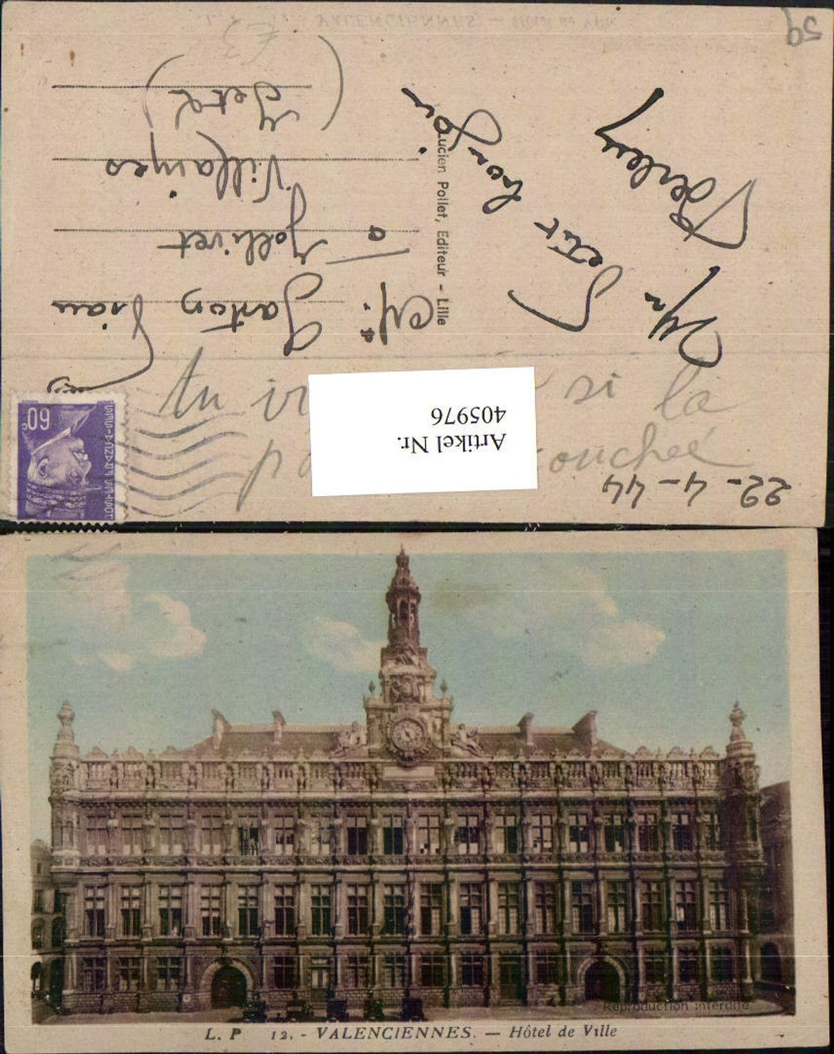 405976,Nord-Pas-de-Calais Nord Valenciennes Hotel de Ville Rathaus
