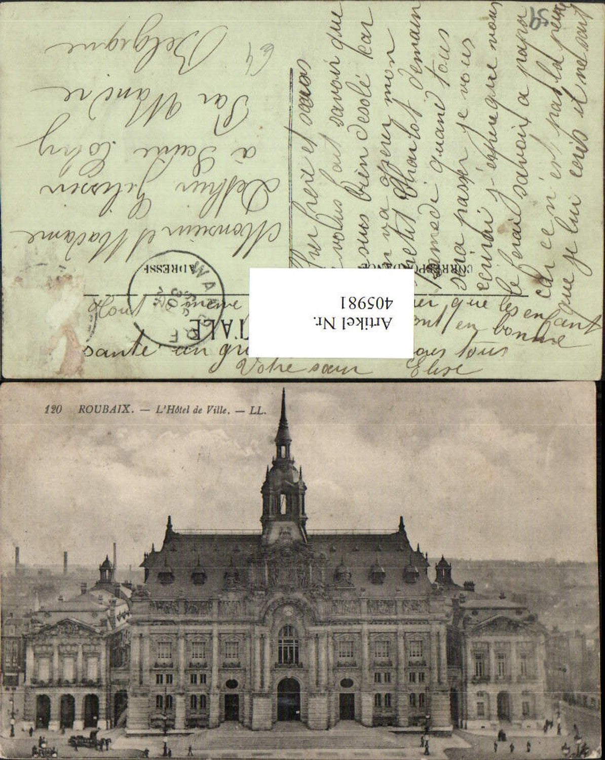 405981,Nord-Pas-de-Calais Nord Roubaix L'Hotel de Ville Rathaus