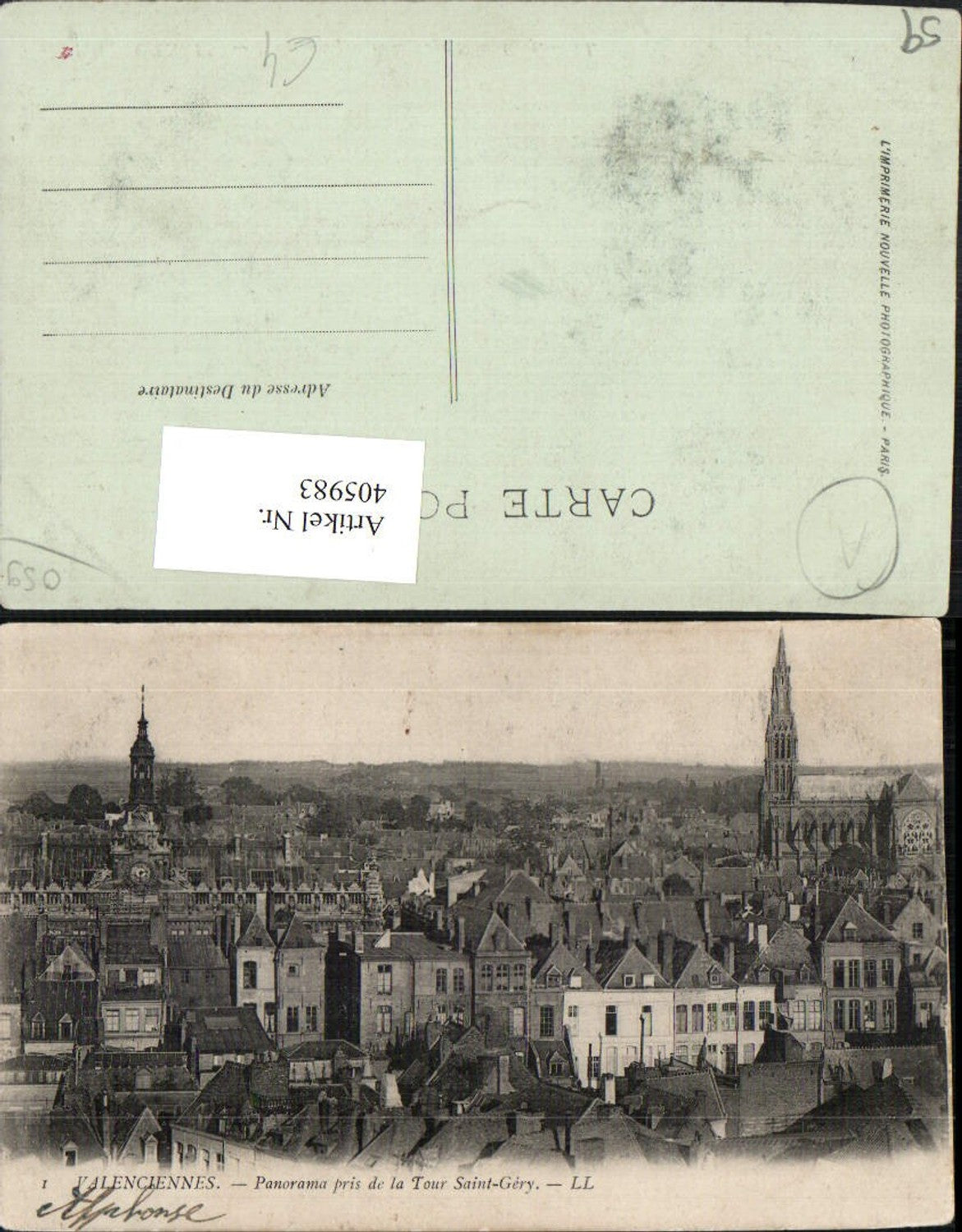 405983,Nord-Pas-de-Calais Nord Valenciennes Panorama pris de la Tour Saint-Gery Totale