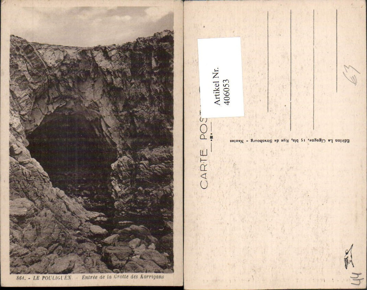 406053,Pays de la Loire Loire-Atlantique Le Pouliguen Entree de la Grotte des Korrigans Höhle