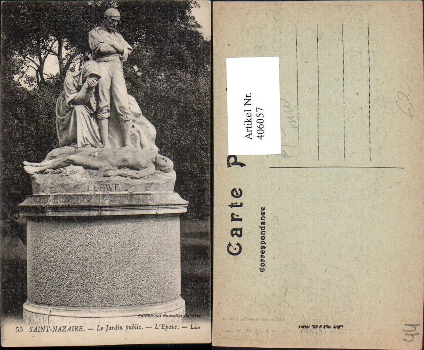406057,Pays de la Loire Loire-Atlantique Saint-Nazaire Le Jardin public Epave Denkmal