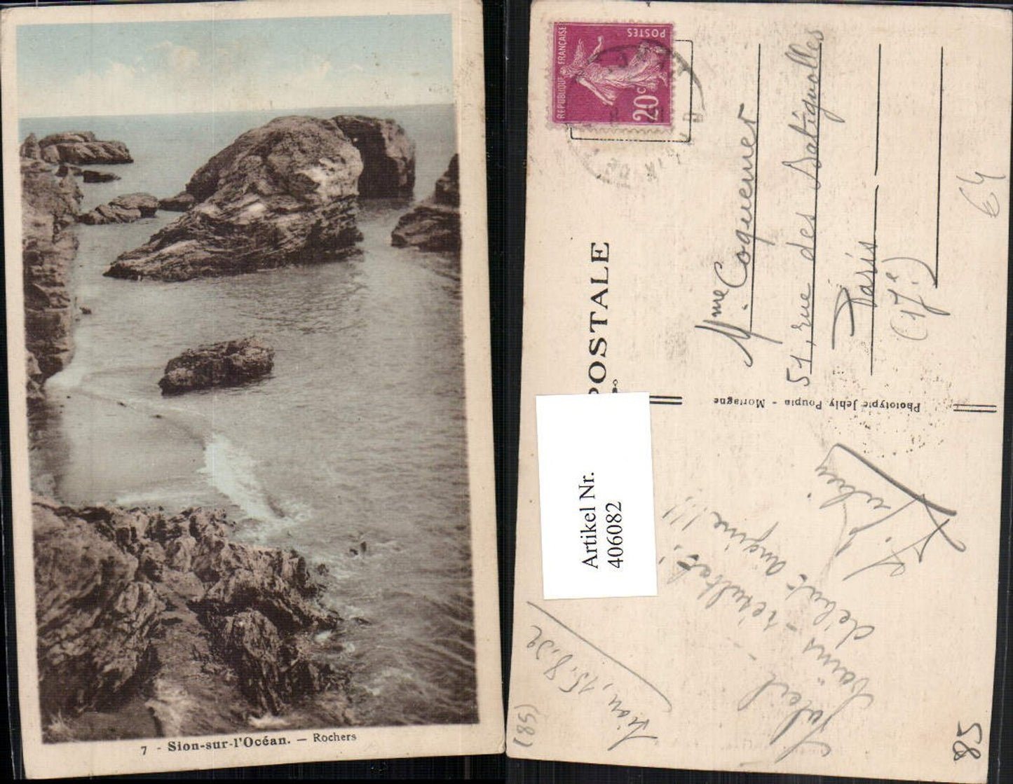 406082,Pays de la Loire Vendee Sion-sur-l'Ocean Rochers Küste Felsen