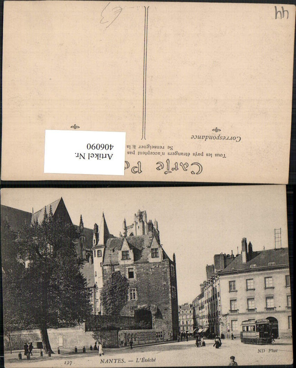406090,Pays de la Loire Nantes L'Eveche Bistum Straßenansicht