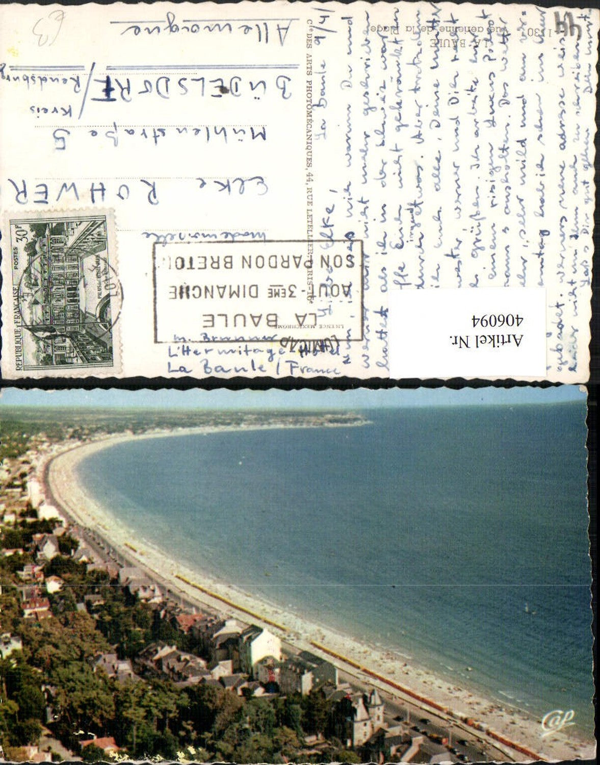 406094,Pays de la Loire La Baule Plage Teilansicht Strand Fliegeraufnahme