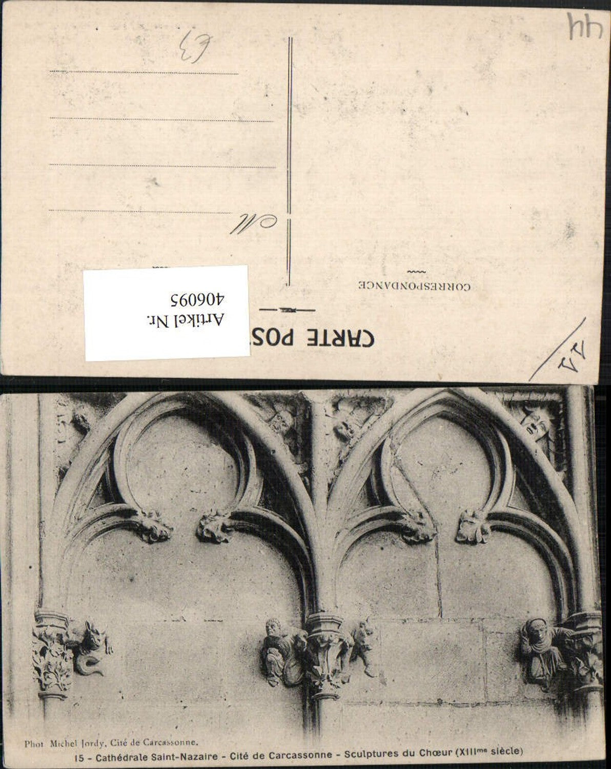 406095,Pays de la Loire Saint-Nazaire Cathedrale Cite de Carcassonne Sculptures du Choeur