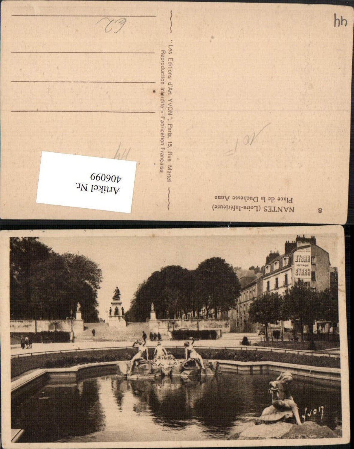 406099,Pays de la Loire Nantes Place de la Duchesse Anne Wasserbecken