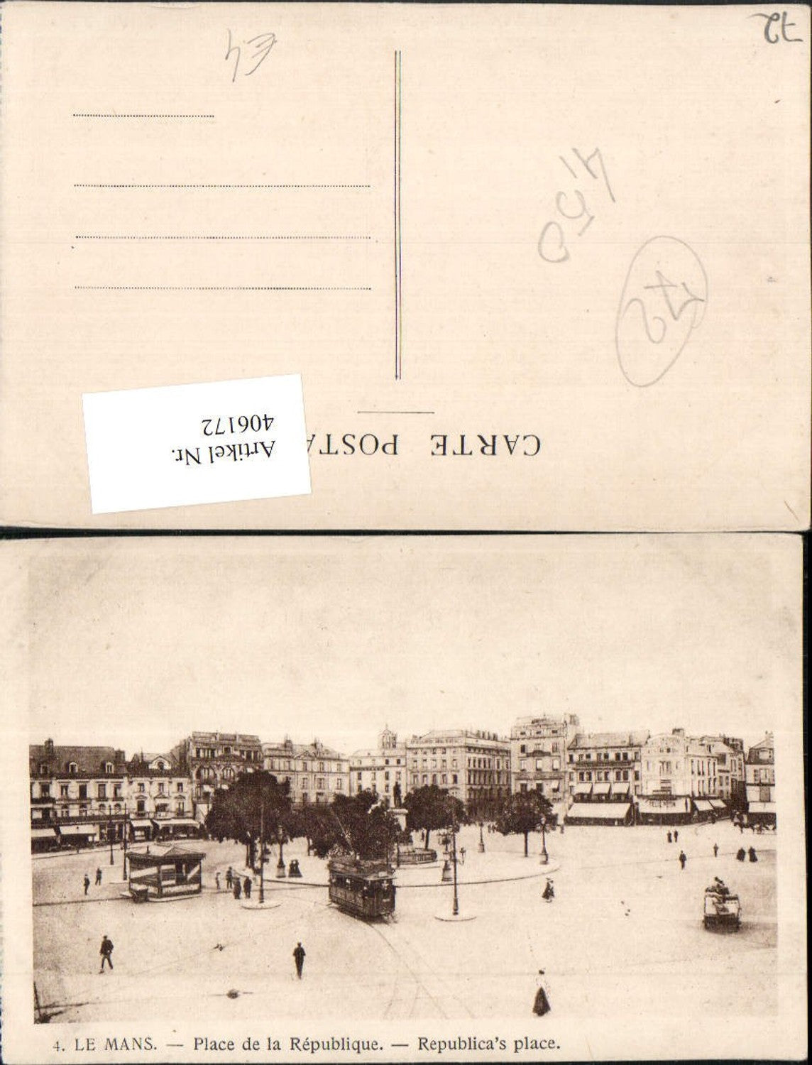 406172,Pays de la Loire Sarthe Le Mans Place de la Republique Platz Straßenbahn