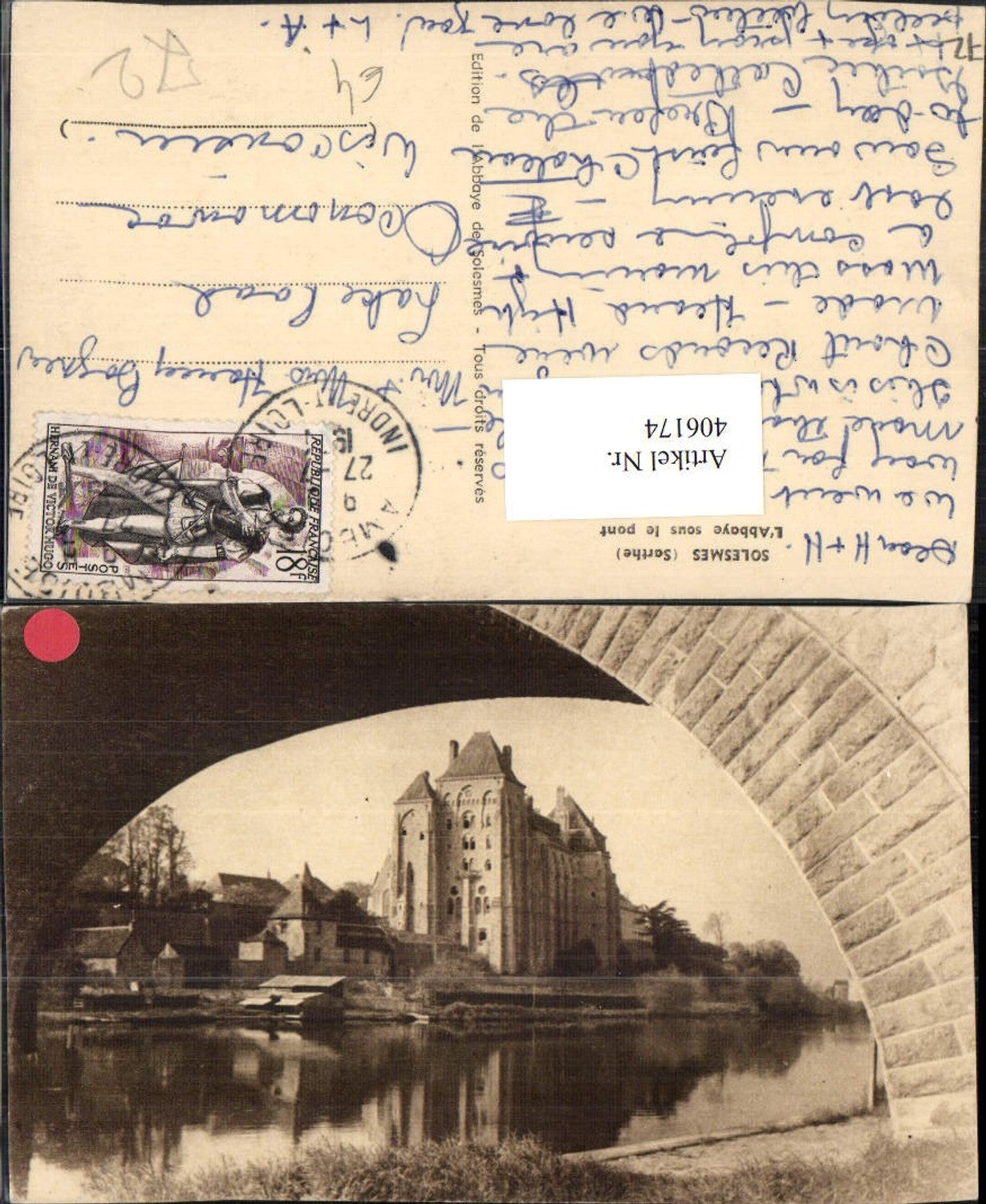 406174,Pays de la Loire Sarthe Solesmes L'Abbaye sous le pont Abtei
