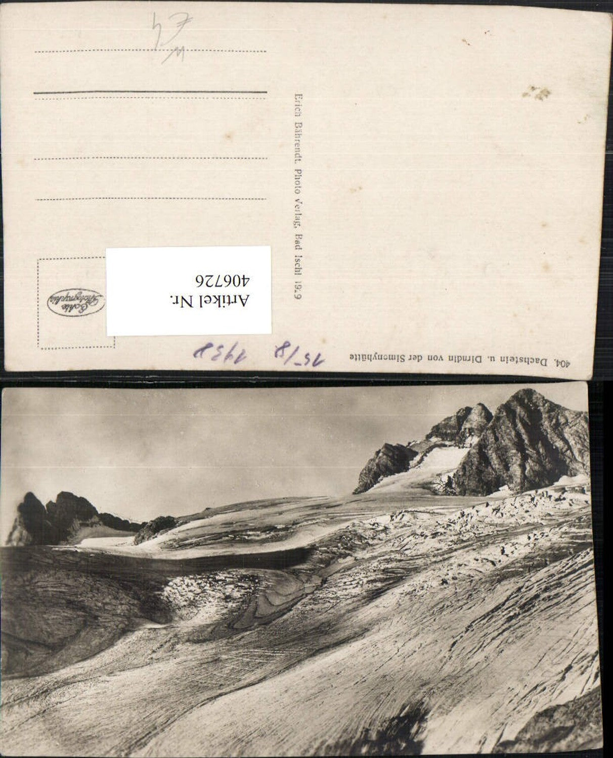 406726,Dachstein u. Dirndln von d. Simonyhütte b. Hallstatt