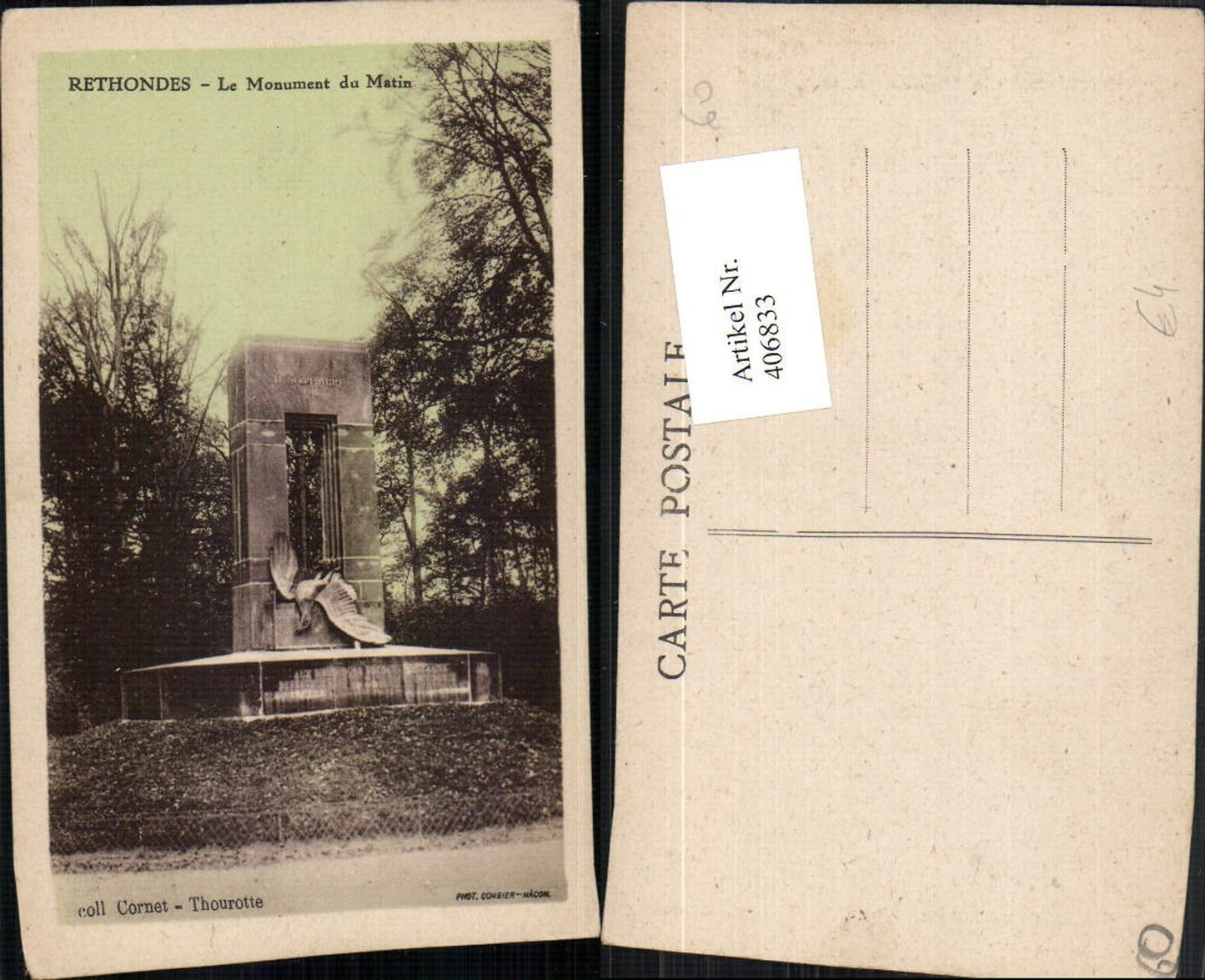 406833,Picardie Oise Rethondes Le Monument du Matin