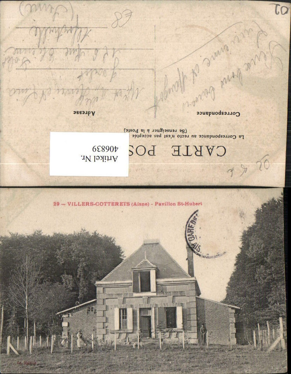 406839,Picardie Aisne Villers-Cotterets Pavillon St-Hubert