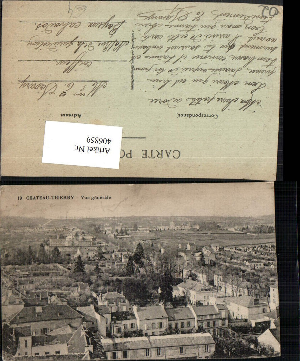 406859,Picardie Aisne Chateau-Thierry Vue generale Totale