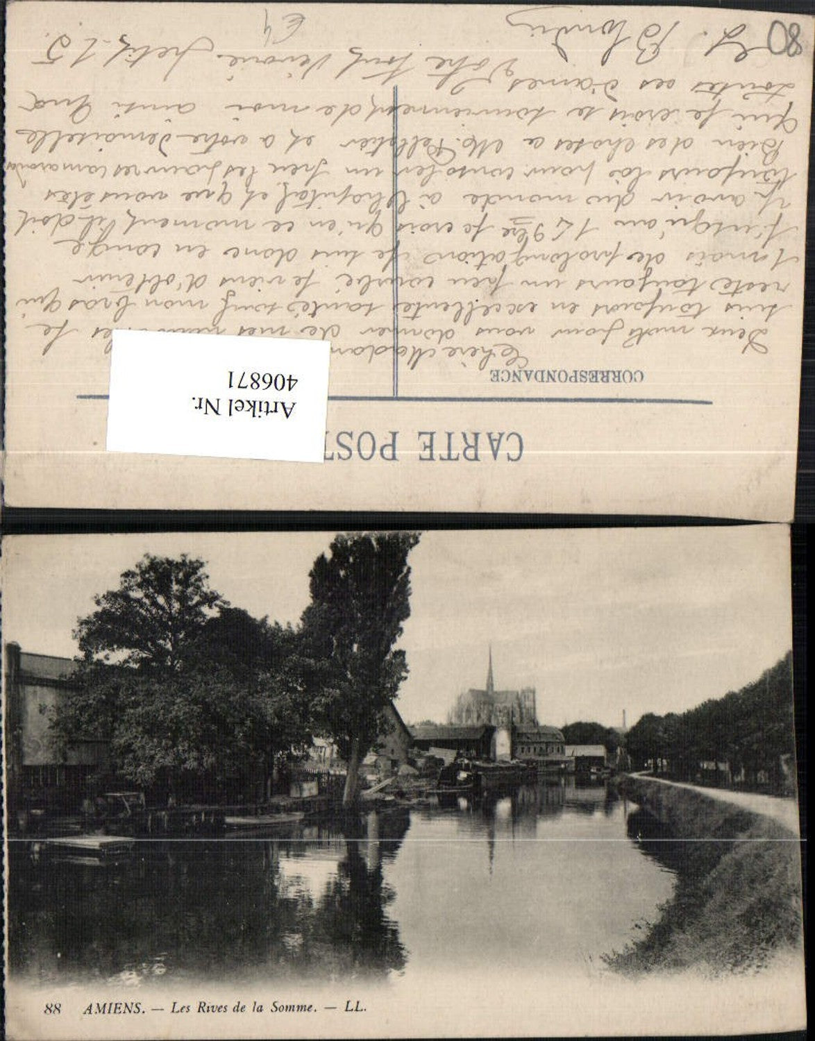406871,Picardie Somme Amiens Les Rives de la Somme Fluss Kirche