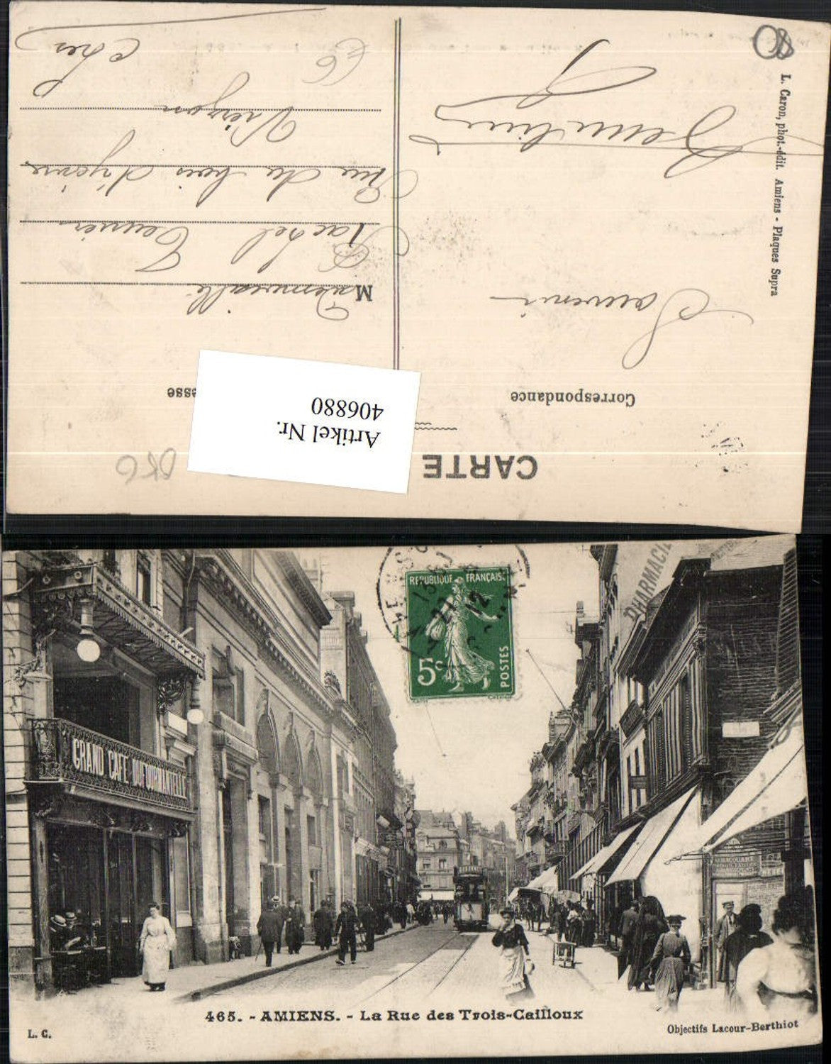 406880,Picardie Somme Amiens La Rue des Trois-Cailloux Straßenansicht