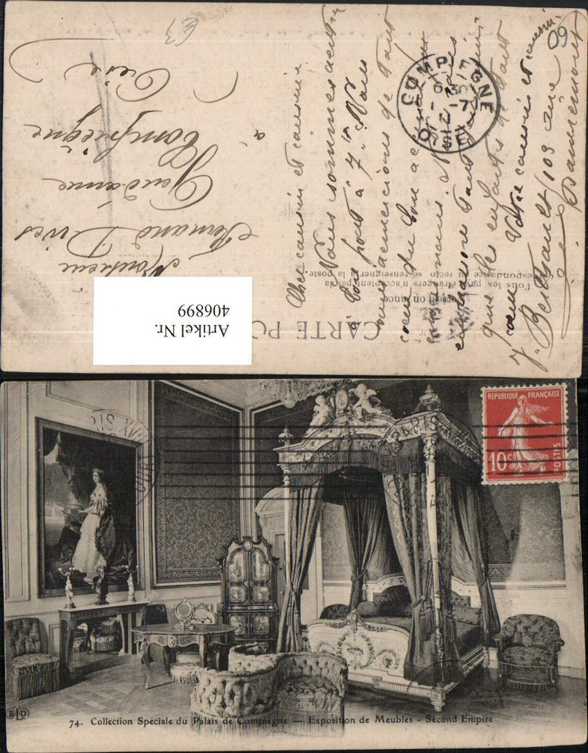 406899,Picardie Oise Compiegne Palais Exposition de Meubles Schlafzimmer Bett