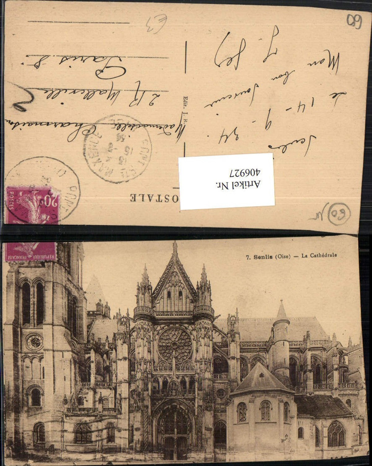 406927,Picardie Oise Senlis La Cathedrale Church