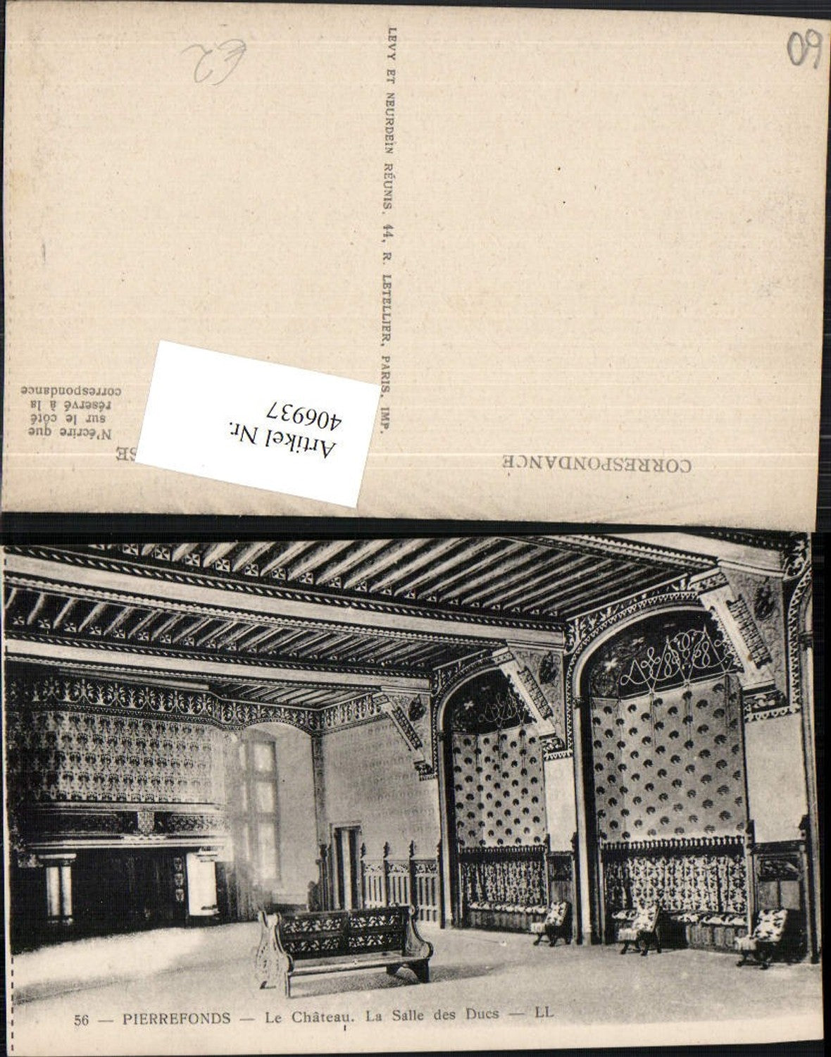 406937,Picardie Oise Pierrefonds Le Chateau Salle des Ducs Saal