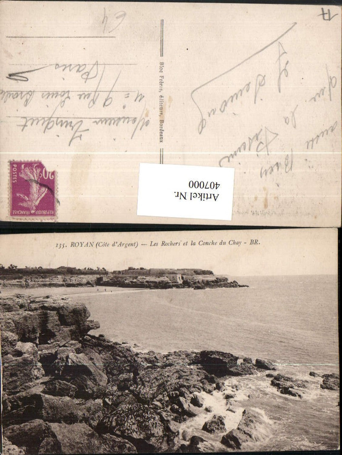 407000,Poitou-Charentes Charente-Maritime Royan Rochers et la Conche du Chay Küste