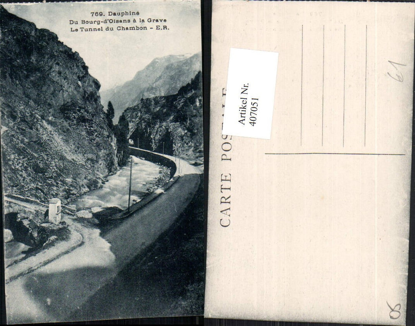 407051,Provence-Alpes-Cote-Azur Hautes-Alpes Bourg-d'Oisans a la Grave Tunnel du Chambon