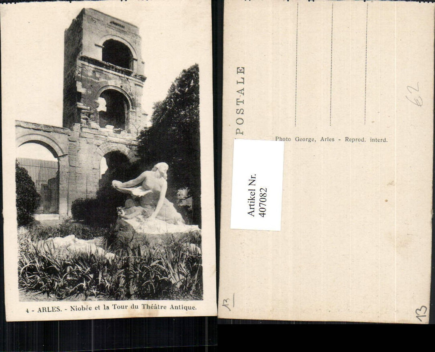 407082,Provence-Alpes-Cote-Azur Bouches-de-Rhone Arles Niobee Tour du Theatre Antique Turm