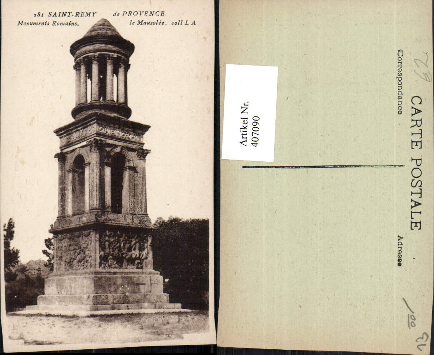 407090,Provence-Alpes-Cote-Azur Bouches-de-Rhone Saint-Remy Monuments Romains Mausolee