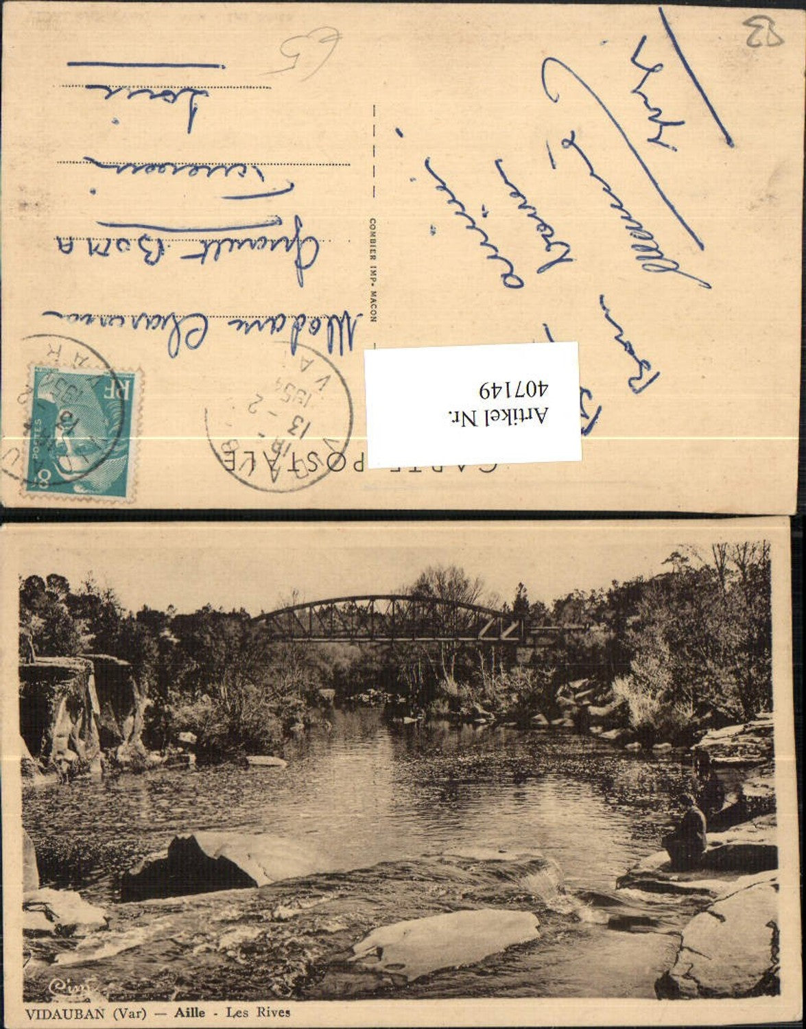 407149,Provence-Alpes-Cote-Azur Var Vidauban Aille Les Rives Fluss Brücke