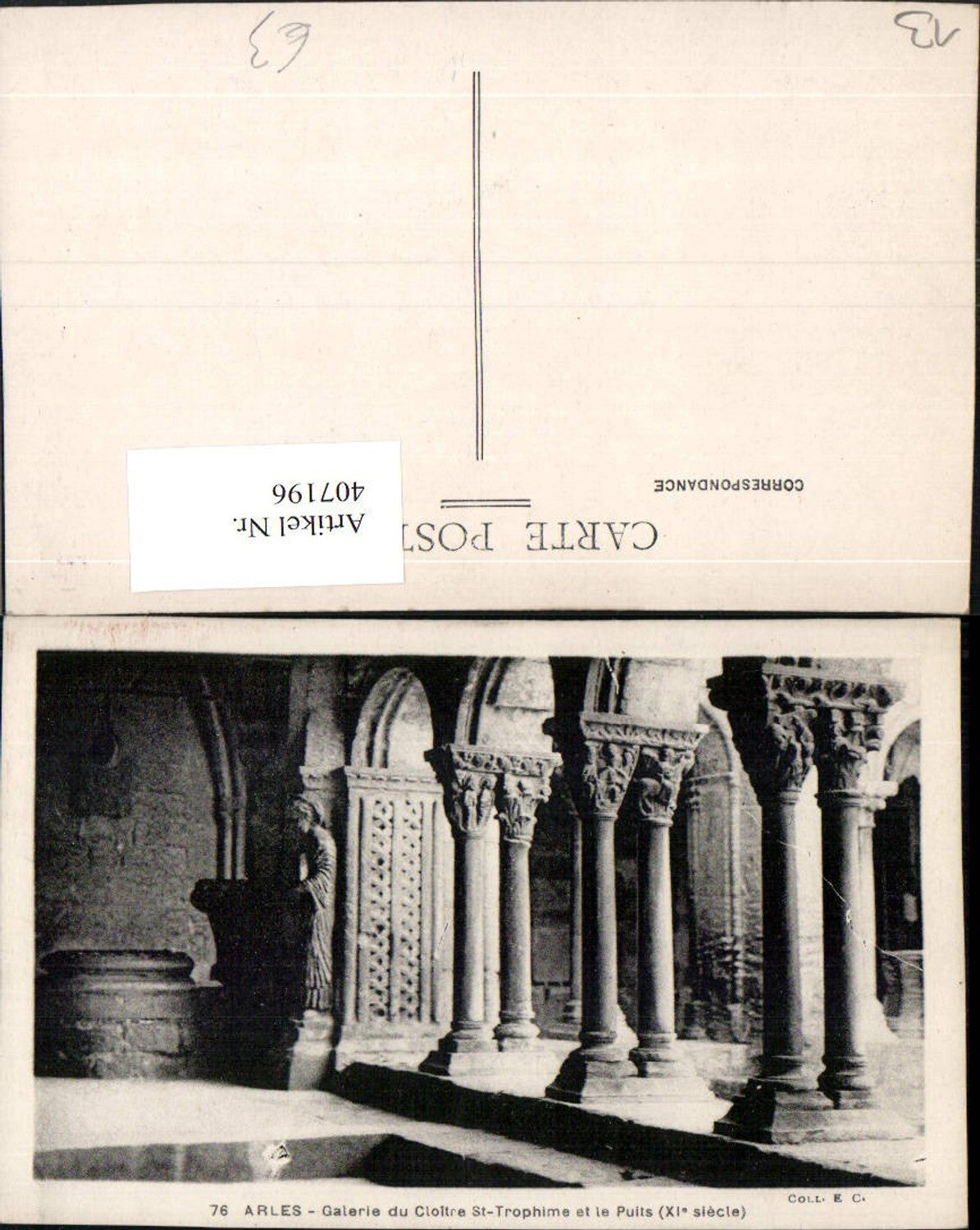 407196,Provence-Alpes-Cote-Azur Bouches-de-Rhone Arles Cloitre St-Trophime Kloster Säulen