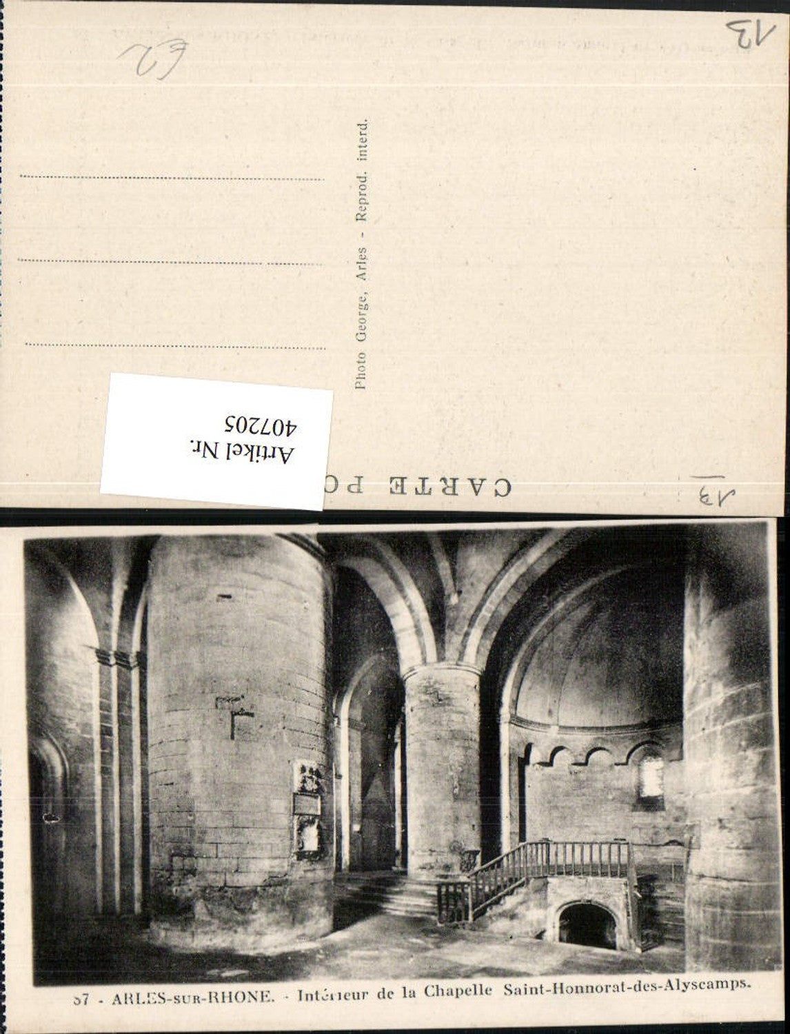 407205,Provence-Alpes-Cote-Azur Bouches-de-Rhone Arles-sur-Rhone Chapelle Saint-Honnorat Kapelle