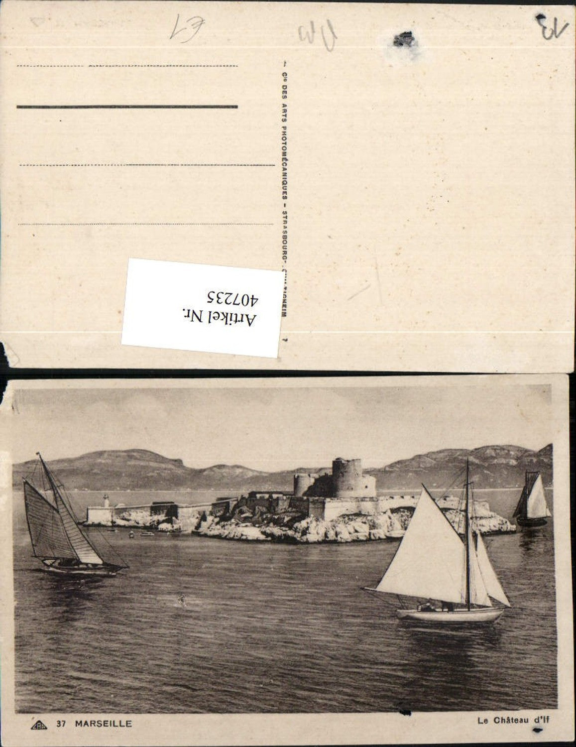 407235,Provence-Alpes-Cote-Azur Bouches-de-Rhone Marseille Chateau d'If Festung Segelboote