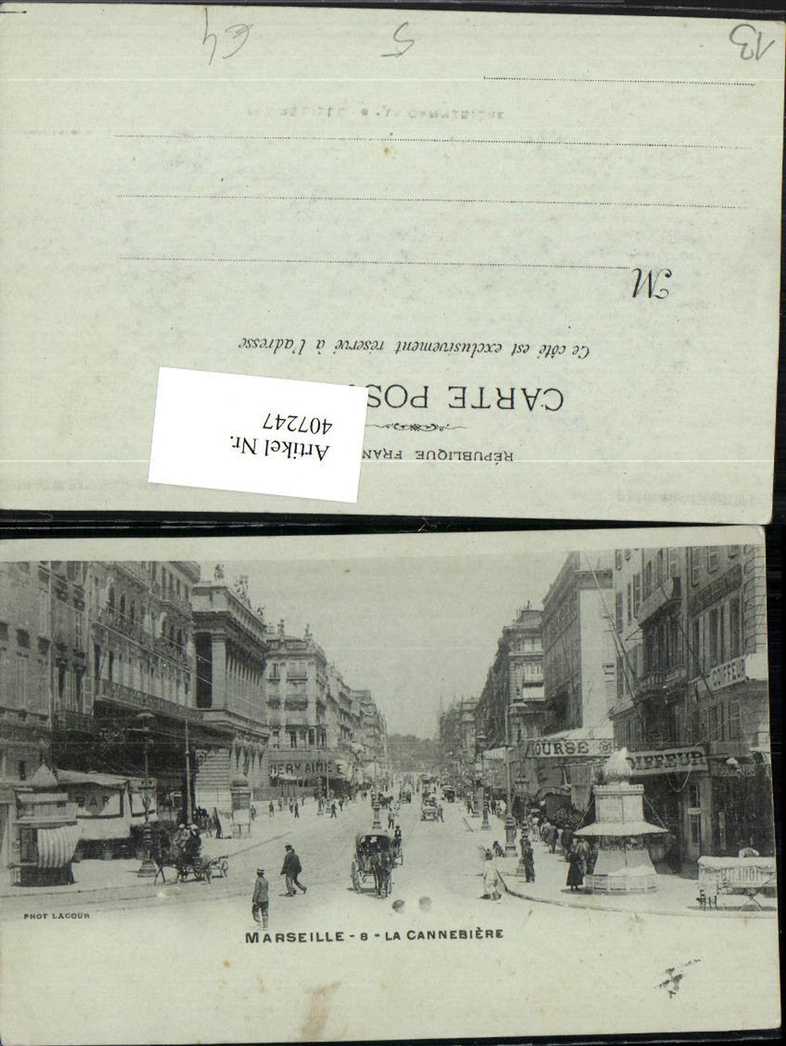 407247,Provence-Alpes-Cote-Azur Bouches-de-Rhone Marseille La Cannebiere Straßenansicht
