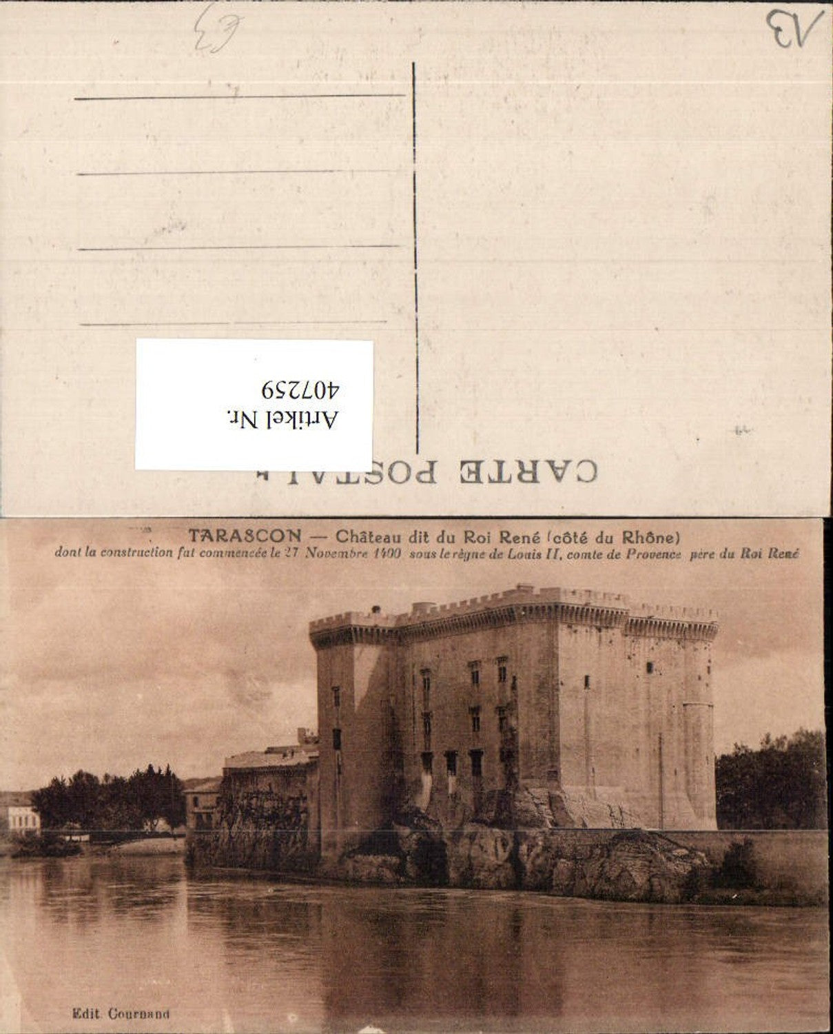 407259,Provence-Alpes-Cote-Azur Bouches-de-Rhone Tarascon Chateau Roi Rene Schloss Burg