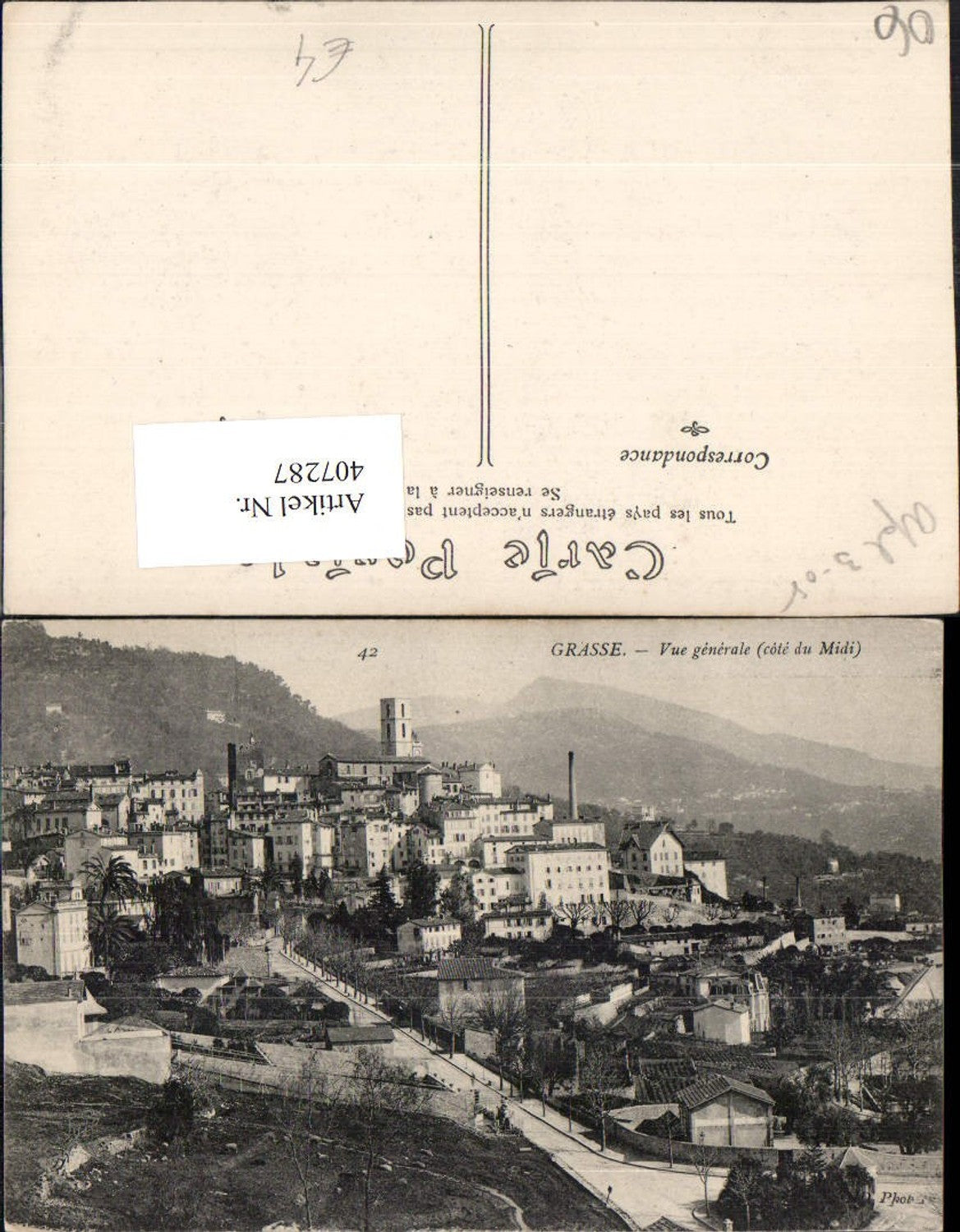 407287,Provence-Alpes-Cote-Azur Alpes-Maritimes Grasse Vue Generale Totale