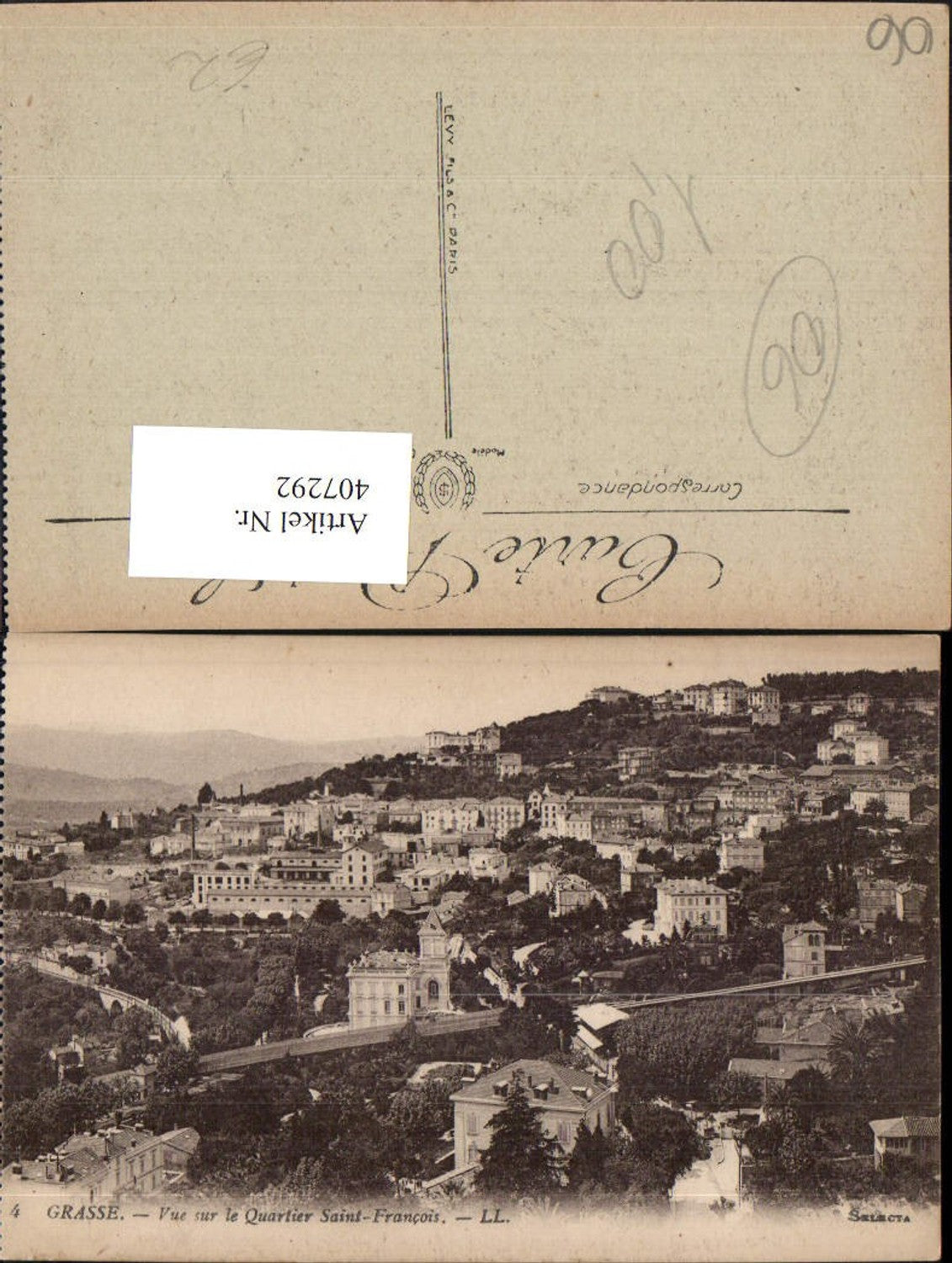 407292,Provence-Alpes-Cote-Azur Alpes-Maritimes Grasse Vue sur le Quartier Saint-Francois Totale